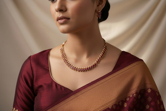 Aangan Maroon Set
