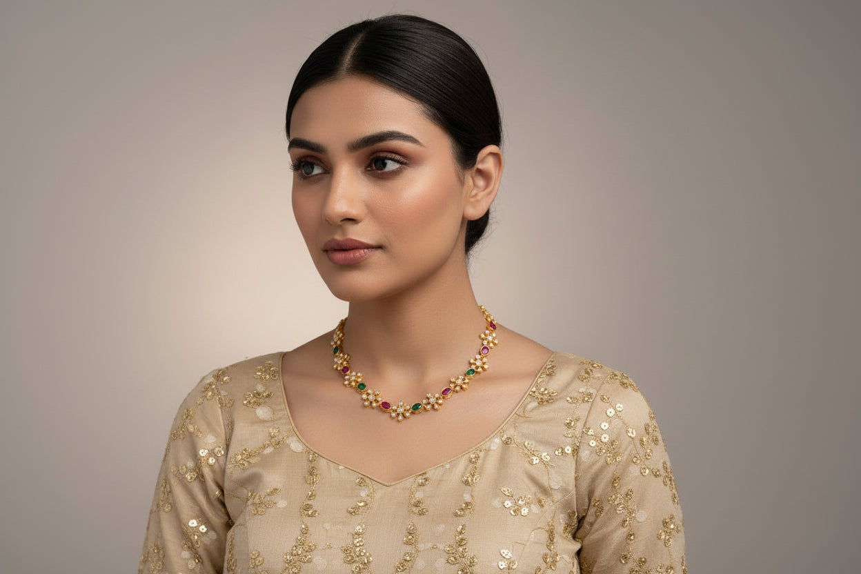 Golden Whisper Necklace Set