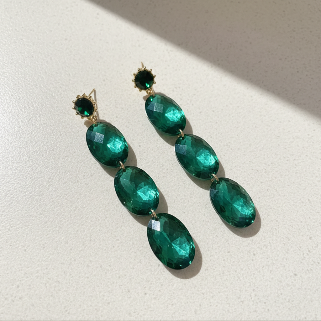 Emerald Drip Earrings
