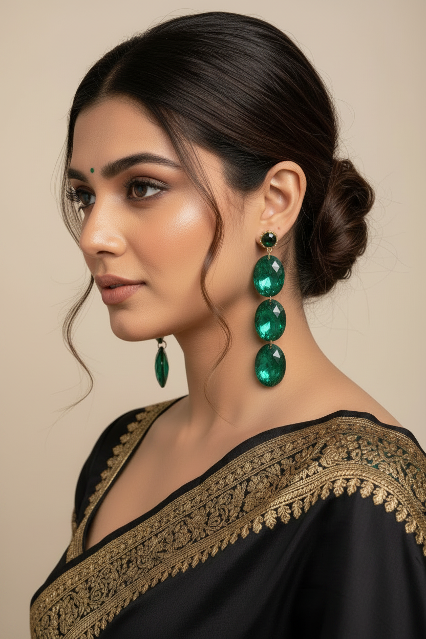 Emerald Drip Earrings