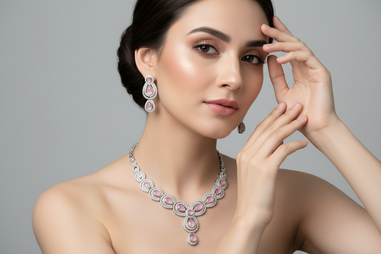 Rosebud Necklace Set