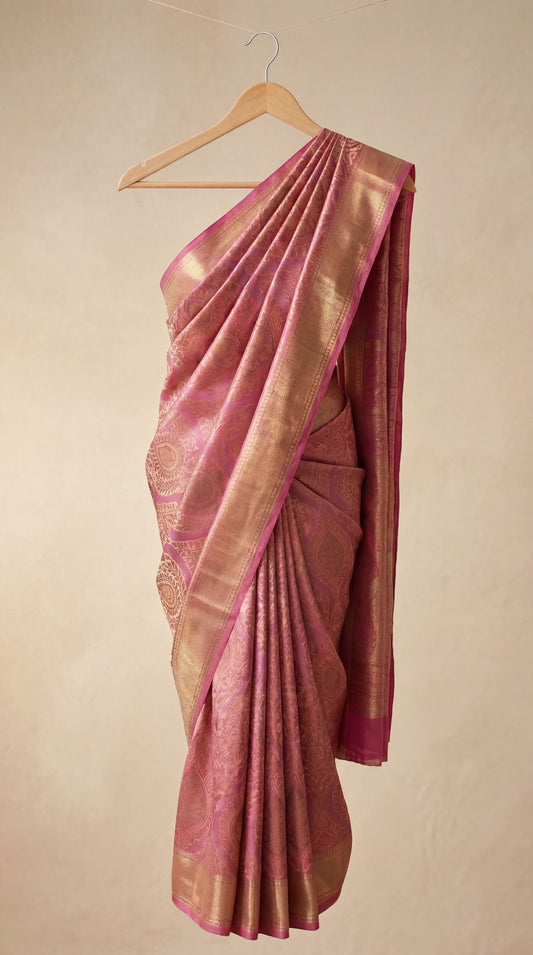 Rose Dual Tone Handloom Saree